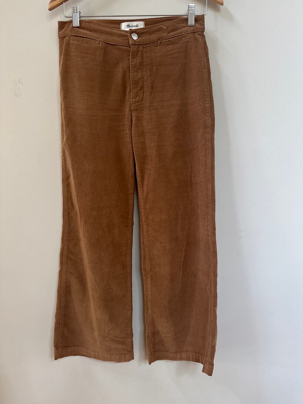 Madewell The Wide Leg Pants Womens 27P Petite Brown Corduroy High Rise Trouser